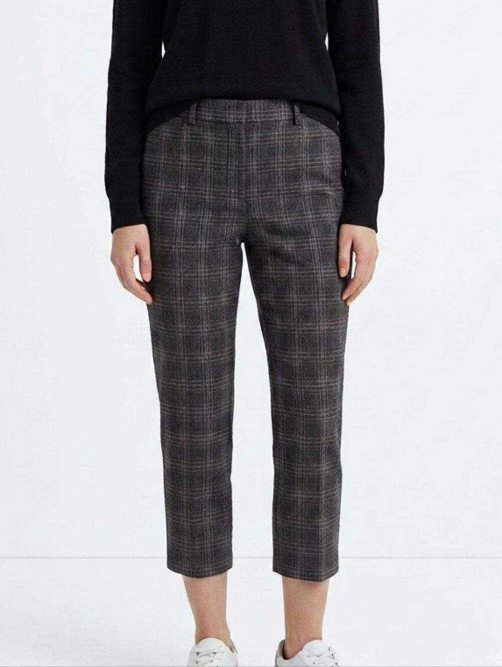 Theory Size 10 Plaid Virgin Wool Stretch Cropped Ankle Trousers Career Work Pant